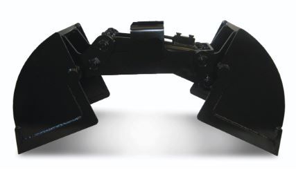 ZWEI-SCHALEN-GREIFER ZG OM 30 33 cm Breite / 53 Liter Inhalt mit einem liegendem Zylinder 106 cm Öffnungsweite 200 bar max. Betriebsdruck Aufnahme 140 x 140