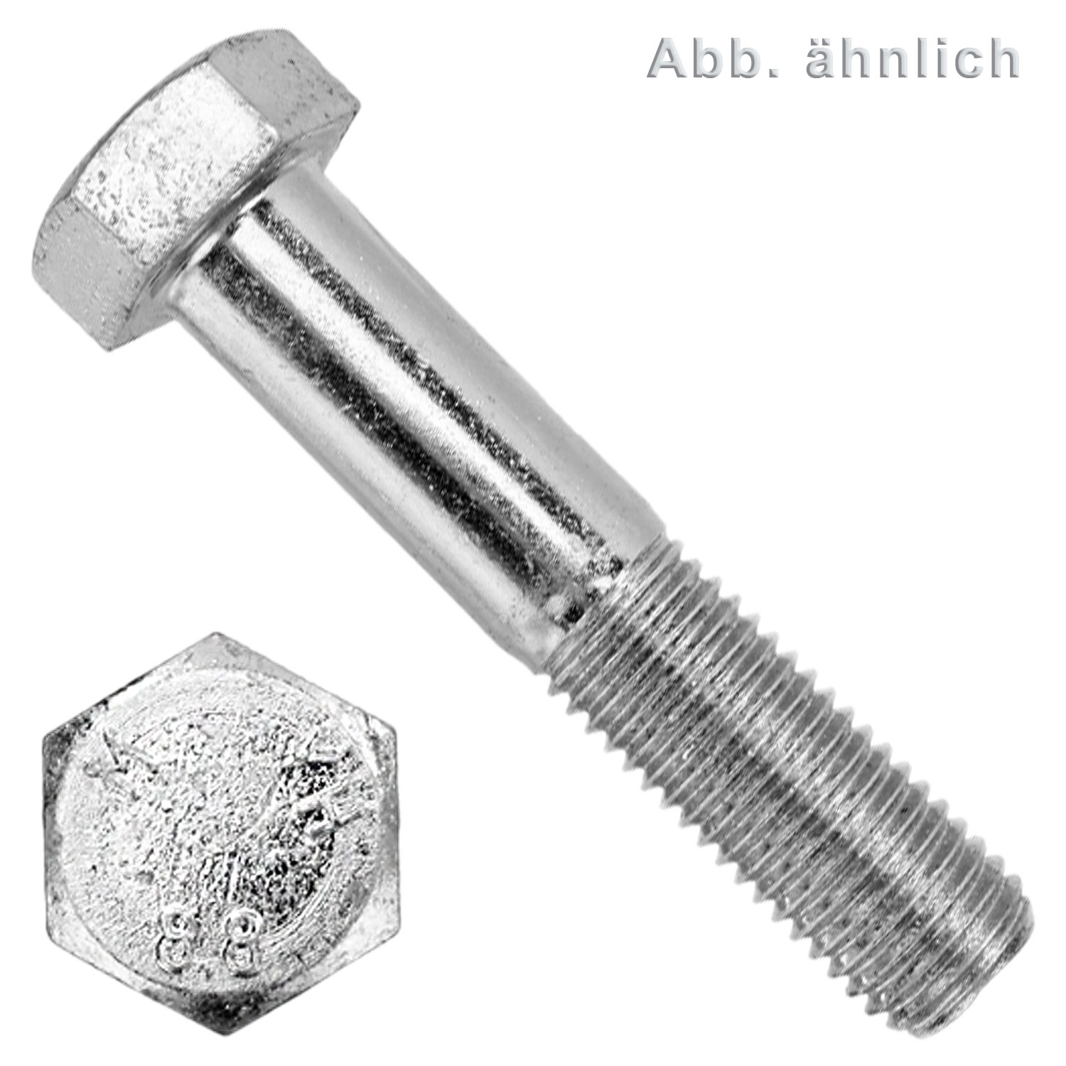 6-KANT-SCHRAUBE M 16 x 180 DIN 931 mit Schaft, 8.8 verzinkt