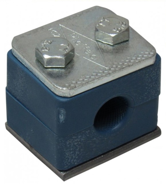 EINROHRSCHELLE 25mm komplett GR3
einfach mit 2 Schellenkörper
Deckpl.Anschweißpl.Schrauben