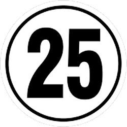 Geschwindigkeitsbegrenzungsschild 25km/h
Kunststoff
